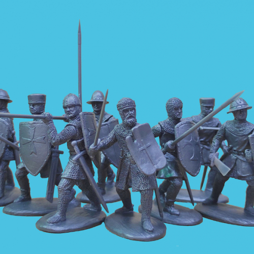 B11 : 9 sergents d'armes avec 5 armes différentes (têtes, corps et bras interchangeables).