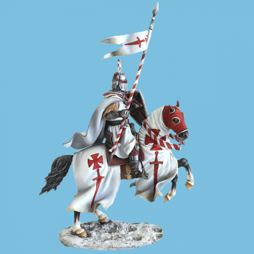CRU118 Cavalier teutonique frère livonien de l'Epée avec lance et pennon.