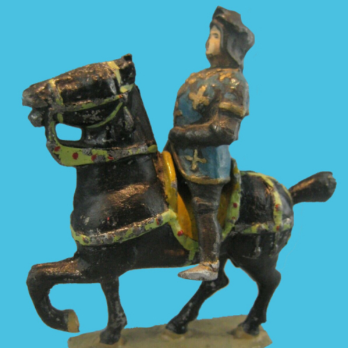 Chevalier basé sur la figurine de Jean II, casque sans plumet, 3 variantes de couleur; bleu, rouge, vert - (1).