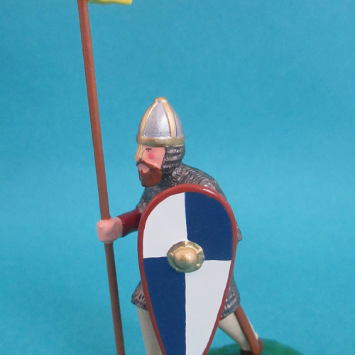 SX03   Saxons avec épée et bouclier dont 1 porte-dragon (2/3).