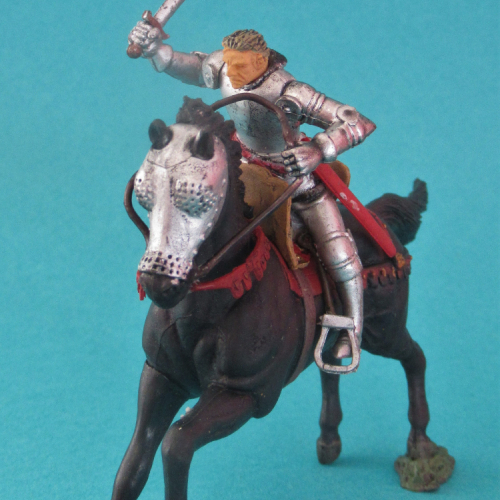 N°22203 Chevalier à cheval, nu tête, chargeant avec épée.