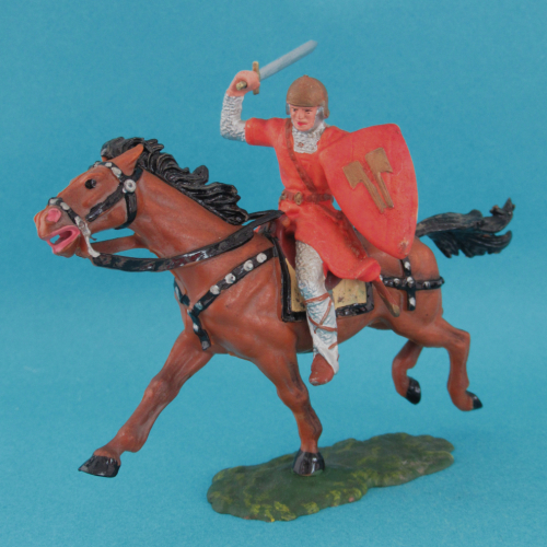 8853  Cavalier normand avec lance et écu sur cheval 1(épée remplace la lance).