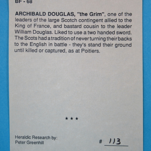 Note explicative sur le personnage (pas toujours disponible dans la boîte).