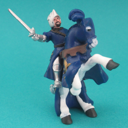 33016  Le Paladin bleu à cheval.