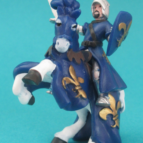 33016  Le Paladin bleu à cheval.