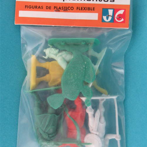 Sachet N°512 - 5 vikings non peints en 5 poses + 1 cactus