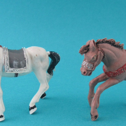 Les 2 types de chevaux d'origine de la série.