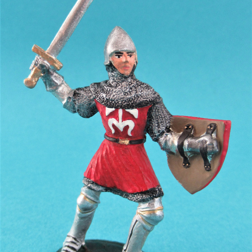 Chevalier avec épée, écu et cervelière - HS113.