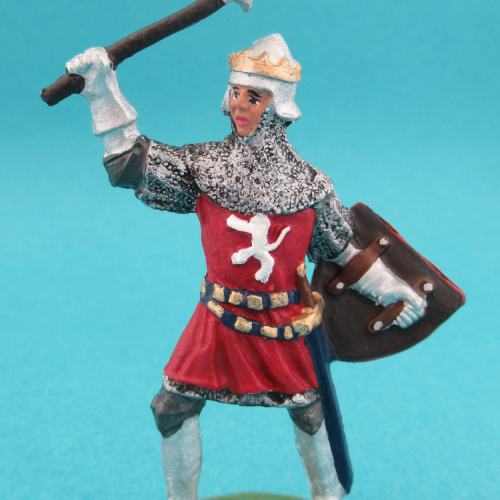 Chevalier avec hache, écu et casque couronne- HS072.