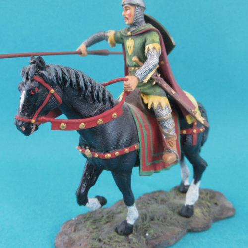 Art. 137    Sire Gawain à cheval avec lance.