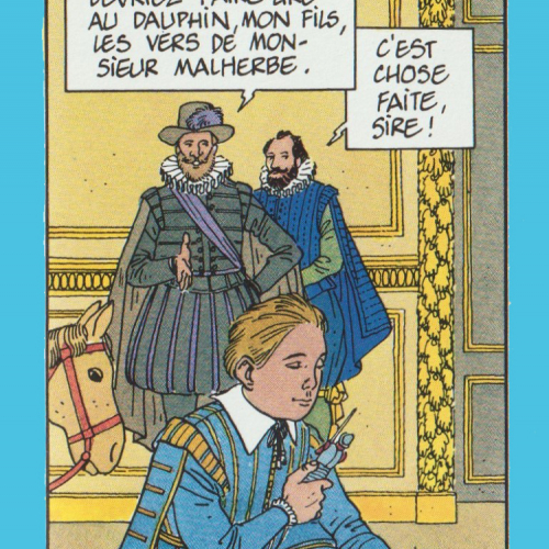 Le futur Louis XIII jouant avec ses petits soldats (Dessins d'Histoires, page 57, A. Juillard, Edts de l'Arbre à images, 1985).
