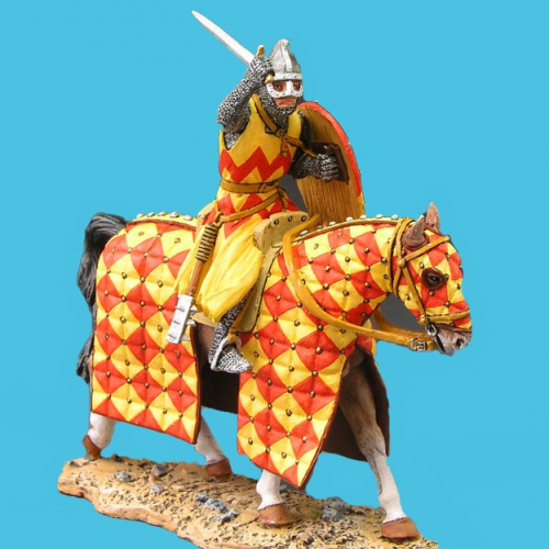 MK048 Croisé à cheval attaquant avec épée.