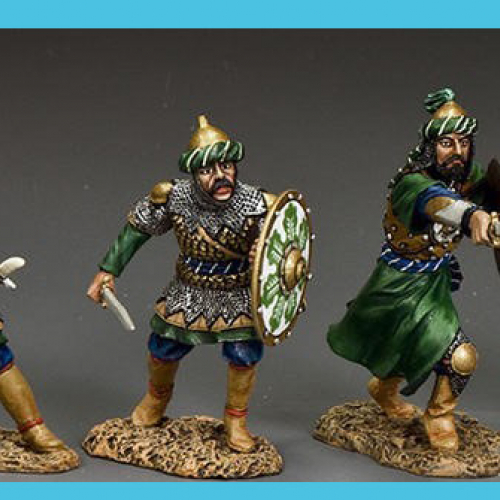 MK201 Les sarrasins combattant (Set 1 de 4 figurines).