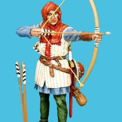 MK232    Archer anglais en train de viser.