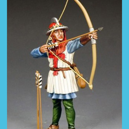 MK234    Archer anglais tirant vers le haut (casque rouge).