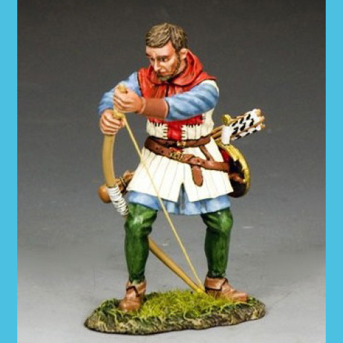 MK236    Archer anglais en train de tendre son arc.