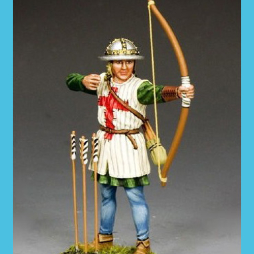 MK241    Archer anglais tirant (casque de fer).