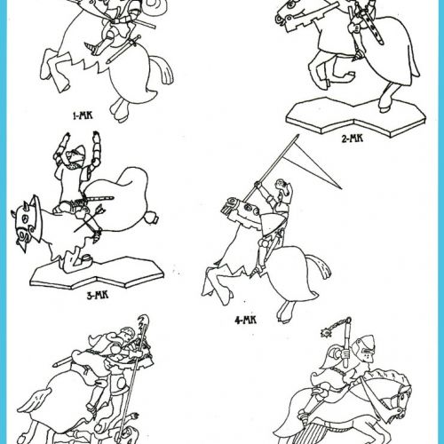 Les chevaliers à cheval - Mounted Figures 1-MK à 6-MK.
