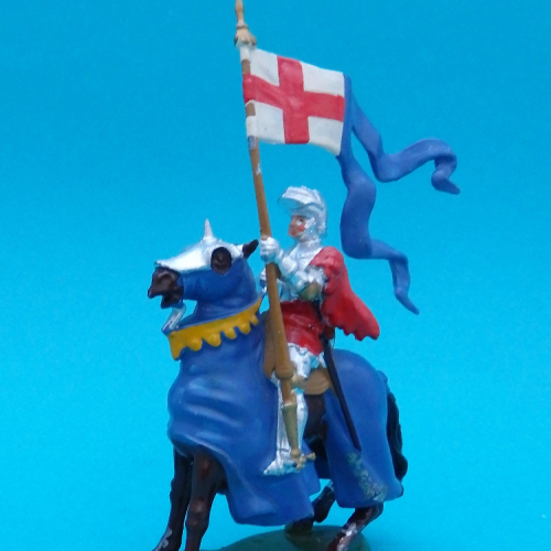 Nr 1662/9495 Chevalier à cheval avec étendard.