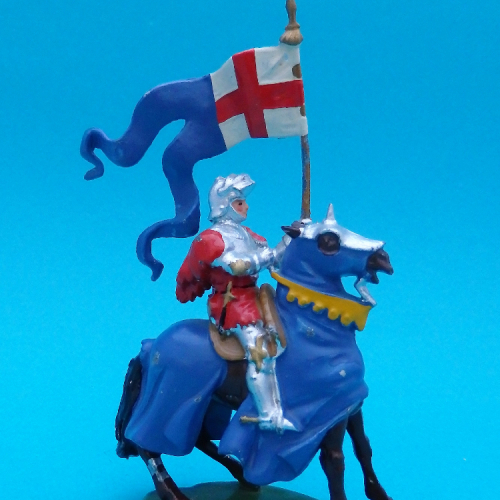 Nr 1662/9495 Chevalier à cheval avec étendard.