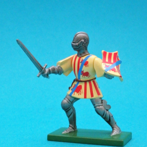 Nr 08762 Set en boîte - chevalier à pied jaune et rouge avec épée.