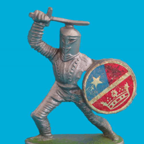 CYR09 Chevalier avec heaume, épée et bouclier avec autocollant (plastique souple).