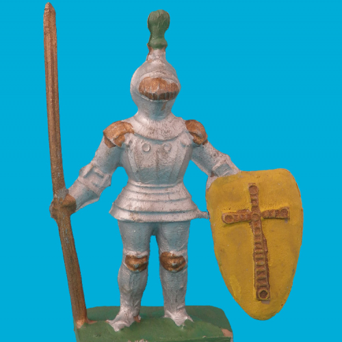 CYR11 Chevalier casque à plumet, lance et bouclier Croix.