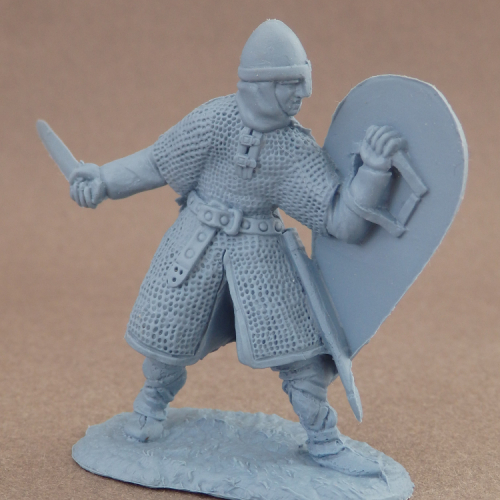 WAL007 - Set 1 - 06. Normand prêt à frapper avec épée et bouclier.