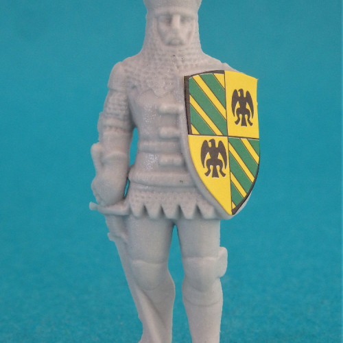 03. Chevalier de faction avec épée et portant son bouclier.