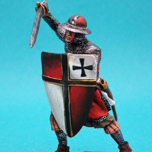 Sergent teutonique avec épée et bouclier.