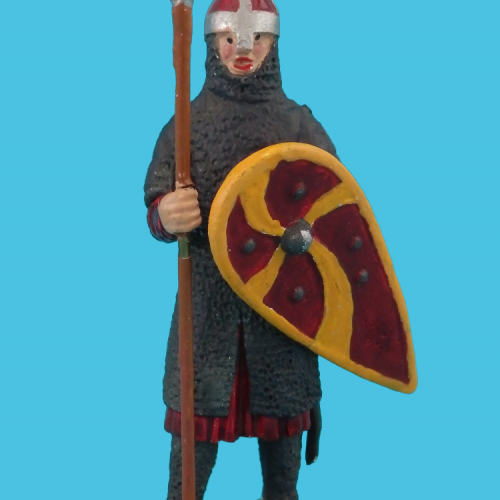 Normand avec lance et bouclier (moule Rose Miniatures).