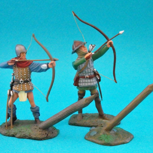 AM20006  Set N°2 Archers anglais et deux pieux.