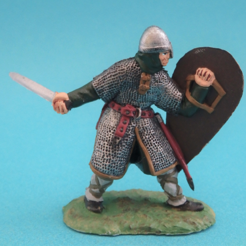 06. Normand  prêt à frapper avec épée et bouclier.
