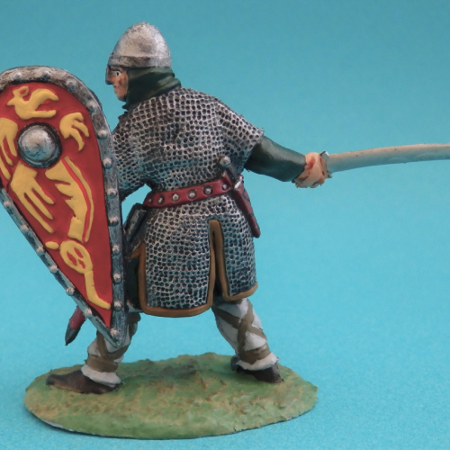 06. Normand  prêt à frapper avec épée et bouclier.