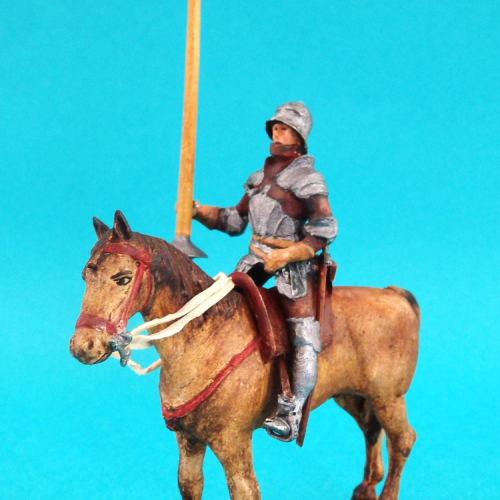 Homme d'armes à cheval avec lance.