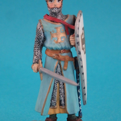 61030 Chevalier de l'Ordre du Saint Sépulcre avec épée et bouclier long.