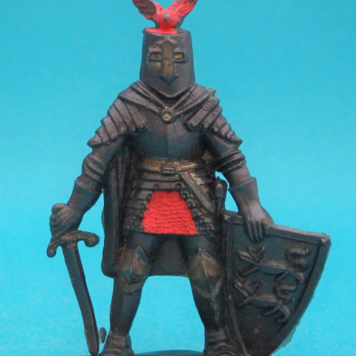 CH13 Chevalier de faction avec épée, bouclier et casque aigle (2 touches de couleur).