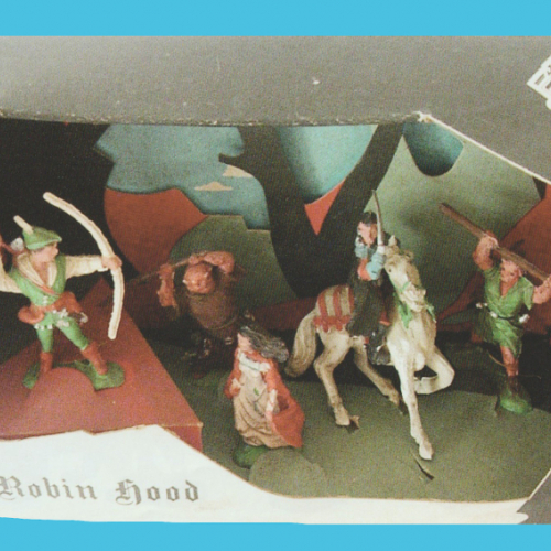 Copie boîte et figurines de la série Robin Hood de chez Herald Britains (Photo extraite du livre en référence de J. Hermida, page 267).