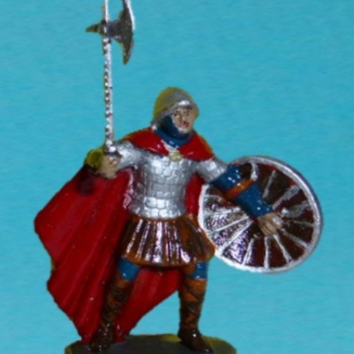 27. Figurine test Nr 4. Franc avec hache et bouclier rond.