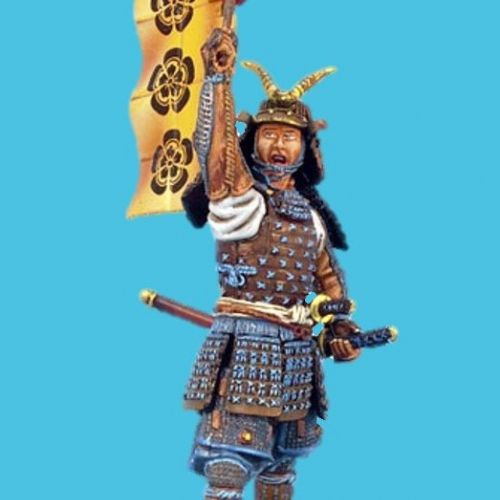 SAM015 Samuraï Commandant avec sashimono, clan Oda.