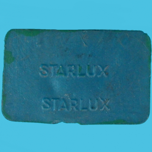 Socle vert - Pieds métallissés bleu N°8