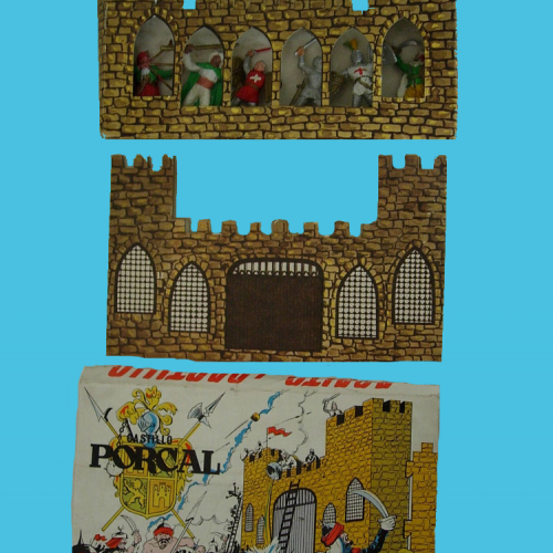 Castillo Portal en carton avec 6 figurines.