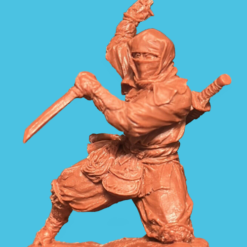 02. Ninja avec wakisashi lançant un suriken (étoile de jet).