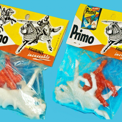 Sachets Primo offerts avec la poudre à lessiver (figurines fabriquées en R.F.A)