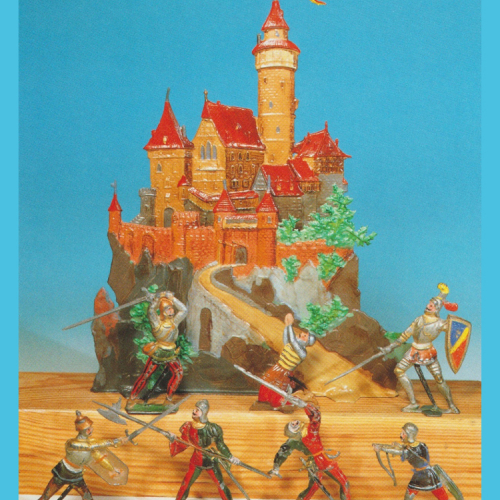 Ensemble de chevaliers au 48 mm (photo extraite livre "Alte Deutsche Spielfiguren in Blei" de H.H. Roer" ).