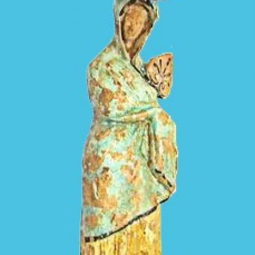 Tanagra en Grèce - femme en terre cuite - 19 cm (300 av. J.-C.).