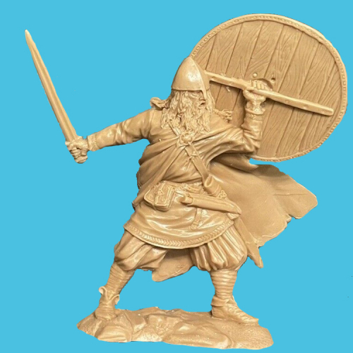 03. Viking avec épée et bouclier brandis.