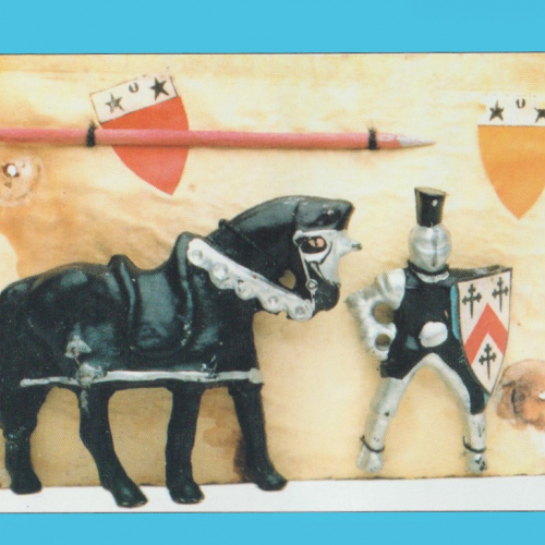 01. Cavalier jouteur avec lance en bois (Photo extraite du livre "Wend-Al of Blandford" de P. Dean).