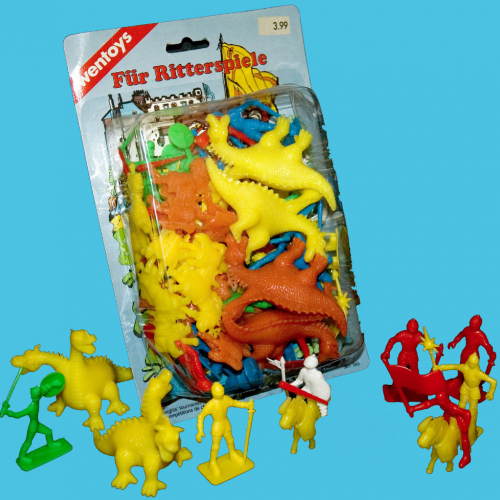 Wentoys - Set de Chevaliers et dragons au 54 mm.