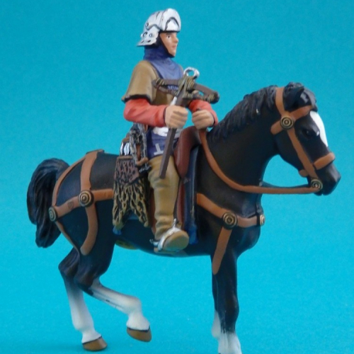 44. Arbalétrier suisse à cheval, XIV siècle.